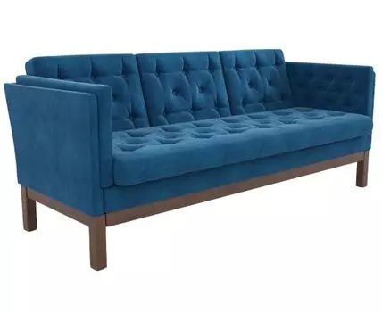 Прямой диван Айверс (83, 80 см, Без пружин, Мягкие, Синий, 193, Ширина 190 см)