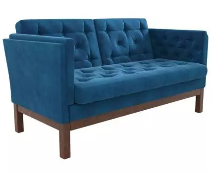 Прямой диван Айверс Мини (83, 80 см, Без пружин, Мягкие, Синий, 154, Малогабаритные)