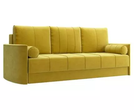 Прямой диван Айви (93, 100 см, Независимый пружинный блок, Пружинный блок, Двуспальные, Жесткие, Желтый, 230, Большое спальное место)