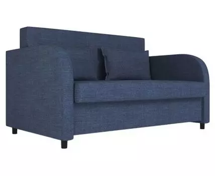 Прямой диван Алекс (86, 100 см, Без пружин, Полутороспальные, Диван-кровать, Синий, 152, Малогабаритные)