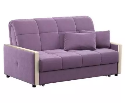 Прямой диван Андреа (90, 100 см, С ящиком, Деревянные ламели, Двуспальные, Диван-кровать, Розовый, 139, Малогабаритные)