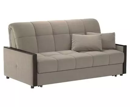 Прямой диван Андреа (90, 100 см, С ящиком, Деревянные ламели, Двуспальные, Диван-кровать, Коричневый, 139/179, Малогабаритные)