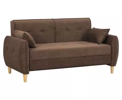 Прямой диван Анита (82, 90 см, Плоские пружины «змейка», Полутороспальные, Диван-кровать, Коричневый, 170, Малогабаритные)