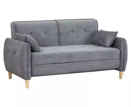 Прямой диван Анита (82, 90 см, Плоские пружины «змейка», Полутороспальные, Диван-кровать, Серый, 170, Малогабаритные)