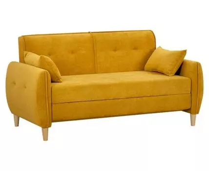 Прямой диван Анита (82, 90 см, Плоские пружины «змейка», Полутороспальные, Диван-кровать, Желтый, 170, Малогабаритные)