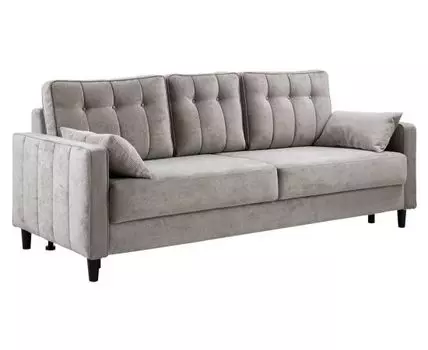 Прямой диван Арно (88, 100 см, Плоские пружины «змейка», Двуспальные, Диван-кровать, Серый, 219, Малогабаритные)