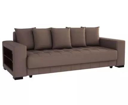 Прямой диван Берген (84, 110 см, Пружинный блок, Двуспальные, Жесткие, Коричневый, 247, Большое спальное место)