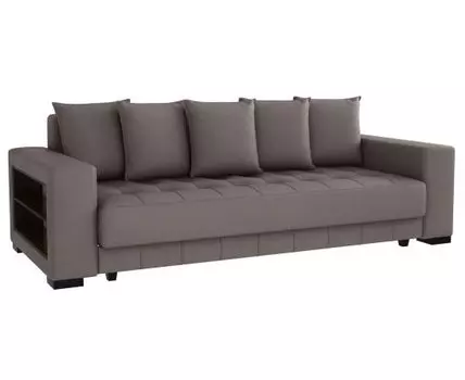 Прямой диван Берген (84, 110 см, Пружинный блок, Двуспальные, Жесткие, Серый, 247, Большое спальное место)