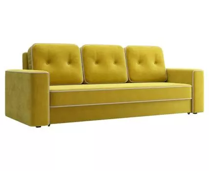 Прямой диван Бристоль (93, 100 см, Пружинный блок, Двуспальные, Жесткие, Желтый, 240, Большое спальное место)