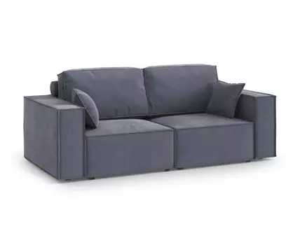 Прямой диван Дарио (96, 120 см, Деревянные ламели, Двуспальные, Жесткие, Серый, 256, Большое спальное место)