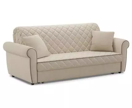 Прямой диван Денвиль (90, 100 см, Без ящика, Деревянные ламели, Двуспальные, Диван-кровать, Бежевый, 159, Большое спальное место)