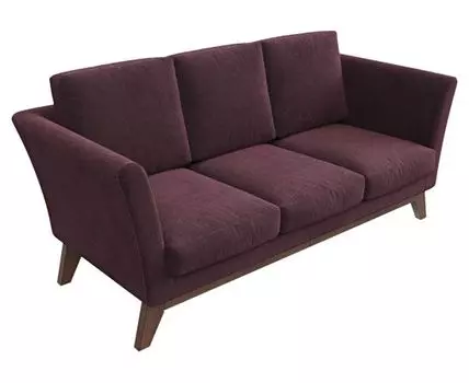 Прямой диван Дублин (94, 90 см, Пружинный блок, Жесткие, Фиолетовый, 194, Ширина 190 см)