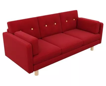 Прямой диван Ингвар (83, 80 см, Без пружин, Мягкие, Красный, 199, Ширина 200 см)