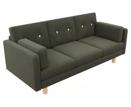 Прямой диван Ингвар (83, 80 см, Без пружин, Мягкие, Зеленый, 199, Ширина 200 см)