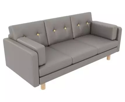 Прямой диван Ингвар (83, 80 см, Без пружин, Мягкие, Серый, 199, Ширина 200 см)