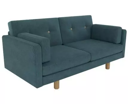 Прямой диван Ингвар Мини (83, 80 см, Без пружин, Мягкие, Синий, 167, Малогабаритные)