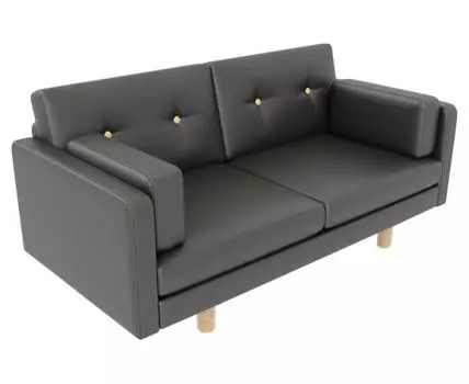 Прямой диван Ингвар Мини (83, 80 см, Без пружин, Мягкие, Черный, 167, Малогабаритные)