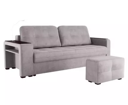 Прямой диван Эванс (96, 110 см, Пружинный блок, Двуспальные, Жесткие, Серый, 247, Большое спальное место)