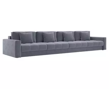 Прямой диван Клермон (87, 120 см, Пружинный блок, Двуспальные, Жесткие, Серый, 441, Ширина 440 см)