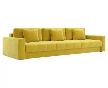 Прямой диван Клермон Макси (87, 120 см, Пружинный блок, Двуспальные, Жесткие, Желтый, 341, Ширина 340 см)
