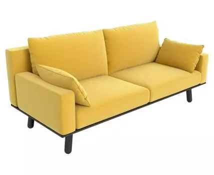 Прямой диван Колин (85, 90 см, Без пружин, Мягкие, Желтый, 195, Ширина 200 см)