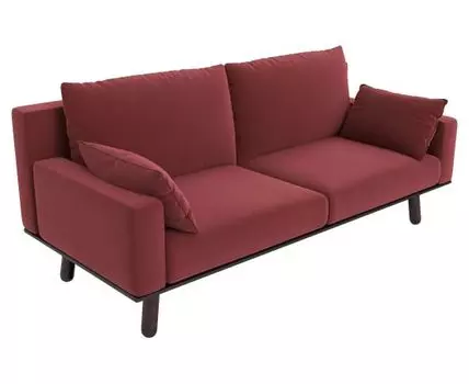 Прямой диван Колин (85, 90 см, Без пружин, Мягкие, Красный, 195, Ширина 200 см)