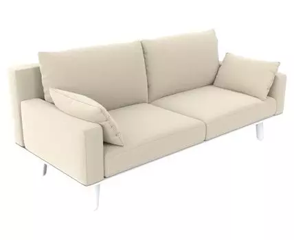 Прямой диван Колин (85, 90 см, Без пружин, Мягкие, Бежевый, 195, Ширина 200 см)