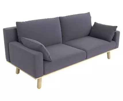 Прямой диван Колин (85, 90 см, Без пружин, Мягкие, Серый, 195, Ширина 200 см)