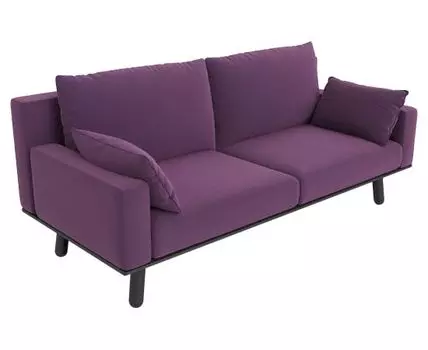 Прямой диван Колин (85, 90 см, Без пружин, Мягкие, Фиолетовый, 195, Ширина 200 см)