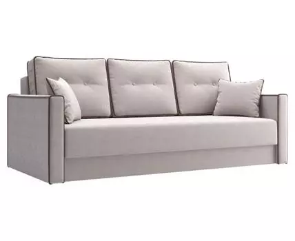 Прямой диван Лагос (93, 100 см, Пружинный блок, Двуспальные, Жесткие, Бежевый, 224, Большое спальное место)