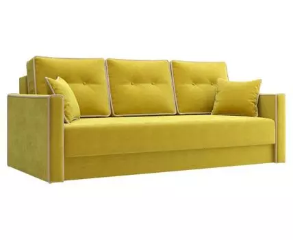 Прямой диван Лагос (93, 100 см, Пружинный блок, Двуспальные, Жесткие, Желтый, 224, Большое спальное место)