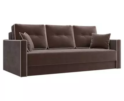 Прямой диван Лагос (93, 100 см, Пружинный блок, Двуспальные, Жесткие, Коричневый, 224, Большое спальное место)