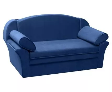 Прямой диван Лотос (91, 90 см, Деревянные ламели, Полутороспальные, Диван-кровать, Синий, 167, Малогабаритные)