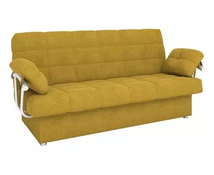 Прямой диван Мальта (109, 110 см, Деревянные ламели, Двуспальные, Диван-кровать, Желтый, 215, Ширина 220 см)