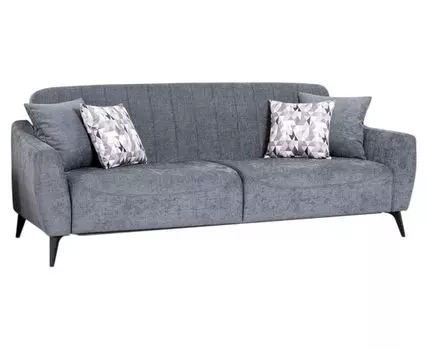 Прямой диван Наоми (88, 90 см, Плоские пружины «змейка», Односпальные, Диван-кровать, Серый, 229, Ширина 230 см)