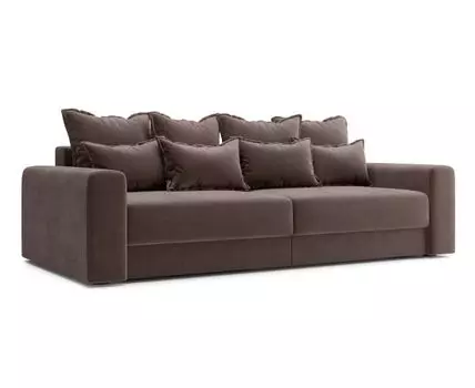 Прямой диван Онтарио (87, 120 см, Пружинный блок, Двуспальные, Жесткие, Коричневый, 241, Большое спальное место)