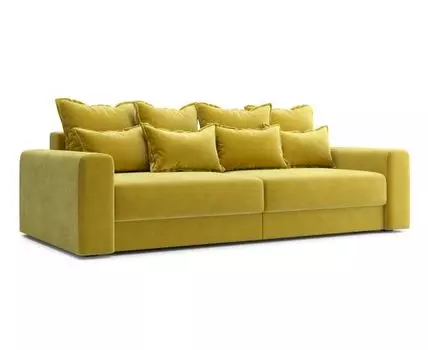Прямой диван Онтарио (87, 120 см, Пружинный блок, Двуспальные, Жесткие, Желтый, 241, Большое спальное место)