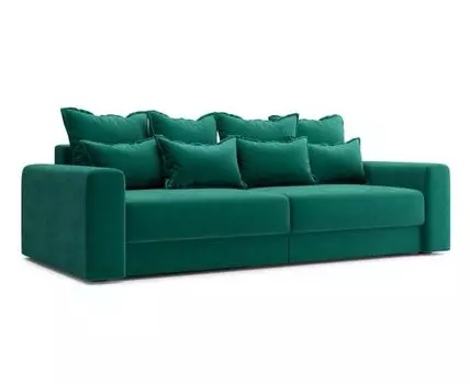 Прямой диван Онтарио (87, 120 см, Пружинный блок, Двуспальные, Жесткие, Зеленый, 241, Большое спальное место)