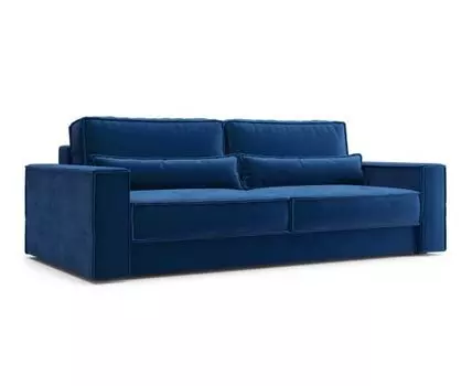 Прямой диван Рэндом (87, 120 см, Пружинный блок, Двуспальные, Жесткие, Синий, 241, Большое спальное место)