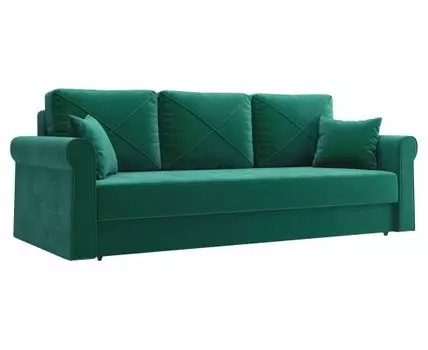 Прямой диван Роланд (93, 100 см, Пружинный блок, Двуспальные, Жесткие, Зеленый, 232, Большое спальное место)