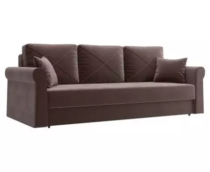 Прямой диван Роланд (93, 100 см, Пружинный блок, Двуспальные, Жесткие, Коричневый, 232, Большое спальное место)