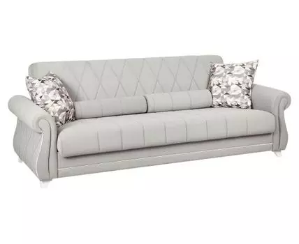 Прямой диван Роуз (87, 100 см, Плоские пружины «змейка», Полутороспальные, Диван-кровать, Серый, 236, Ширина 240 см)