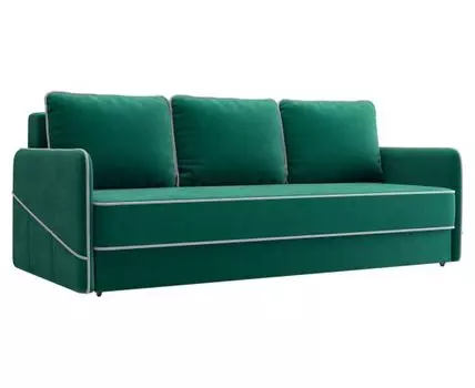 Прямой диван Саймон (93, 110 см, Независимые пружины, Двуспальные, Жесткие, Зеленый, 218, Большое спальное место)