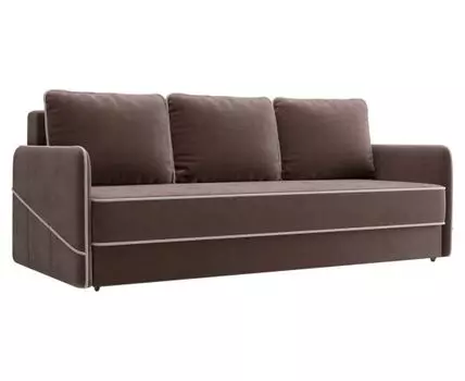 Прямой диван Саймон (93, 110 см, Независимые пружины, Двуспальные, Жесткие, Коричневый, 218, Большое спальное место)