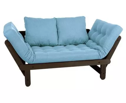 Прямой диван Сламбер (65, 70 см, Без ящика, Без пружин, Мягкие, Синий, 154, Малогабаритные)