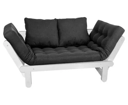 Прямой диван Сламбер (65, 70 см, Без ящика, Без пружин, Мягкие, Черный, 154, Малогабаритные)