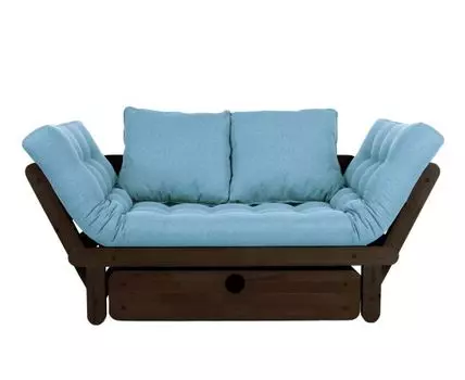 Прямой диван Сламбер (65, 70 см, С ящиком, Без пружин, Мягкие, Синий, 154, Малогабаритные)