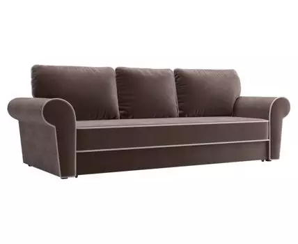 Прямой диван Техас (93, 100 см, Пружинный блок, Двуспальные, Жесткие, Коричневый, 254, Большое спальное место)