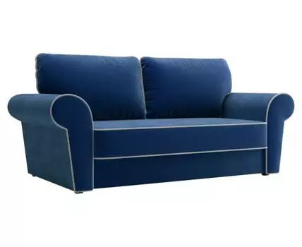 Прямой диван Техас Мини (93, 100 см, Плоские пружины «змейка», Двуспальные, Диван-кровать, Синий, 158, Ширина 160 см)