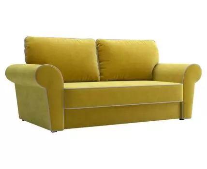 Прямой диван Техас Мини (93, 100 см, Плоские пружины «змейка», Двуспальные, Диван-кровать, Желтый, 158, Ширина 160 см)